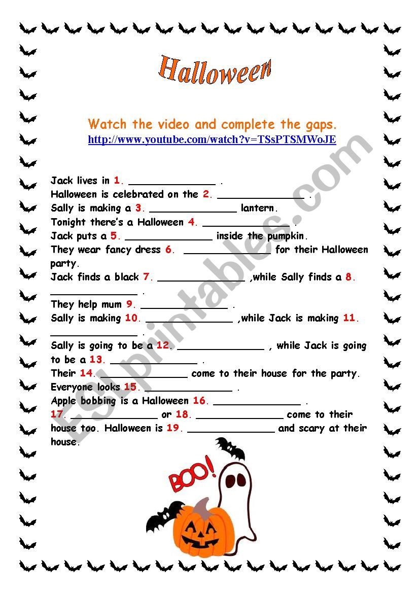 Halloween worksheet