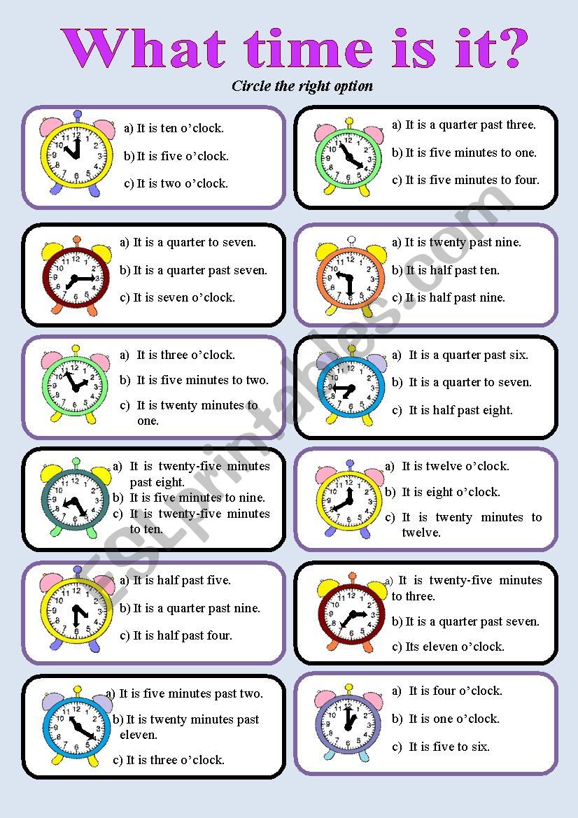 What time is it? worksheet