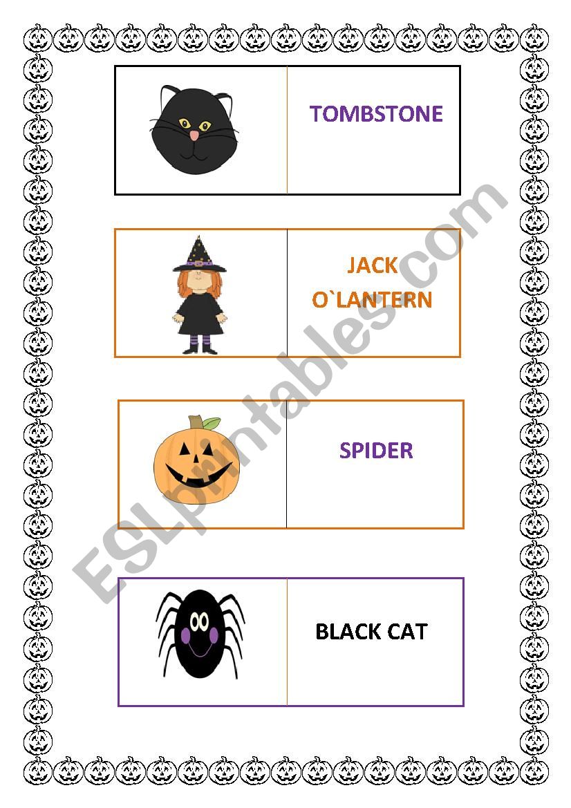 MY HALLOWEEN DOMINOES worksheet