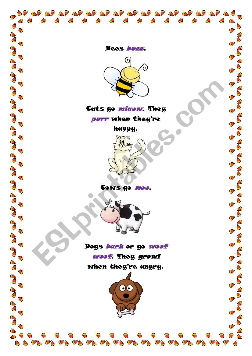 ANIMAL SOUNDS worksheet