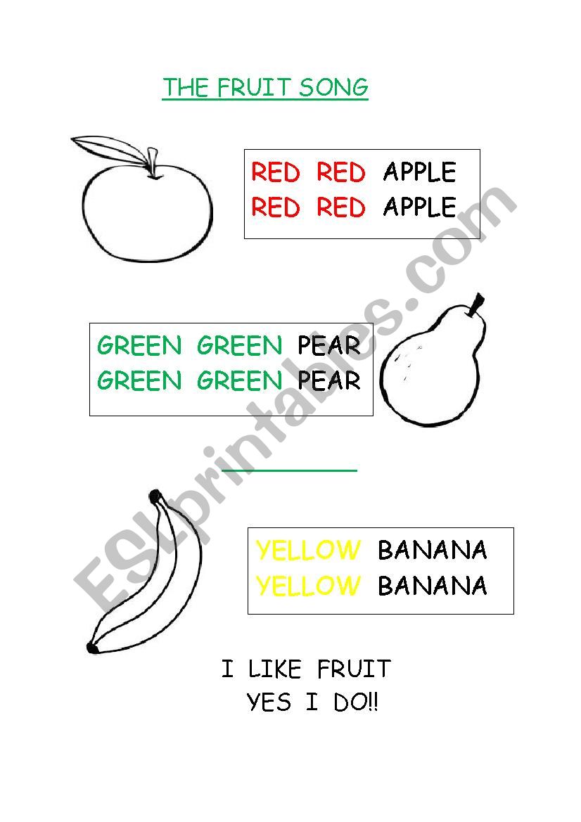 The Fruit Song worksheet