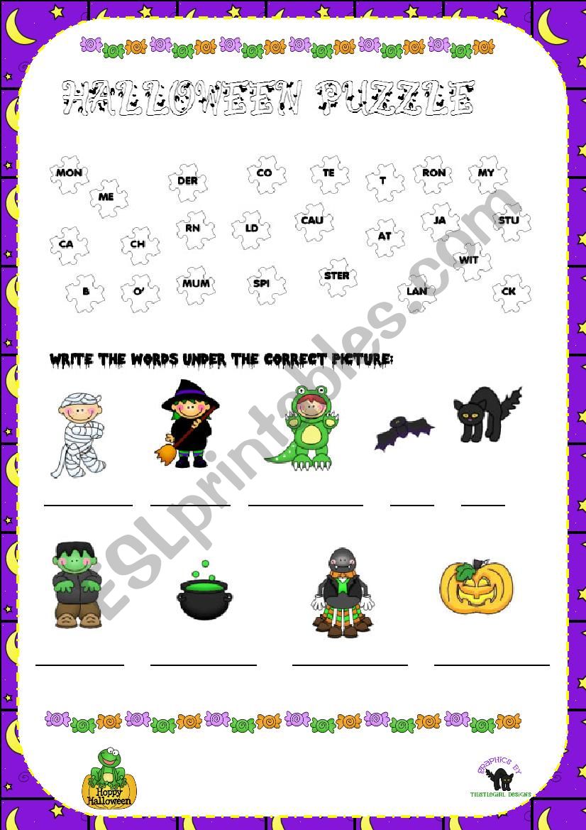 Halloween Puzzle worksheet