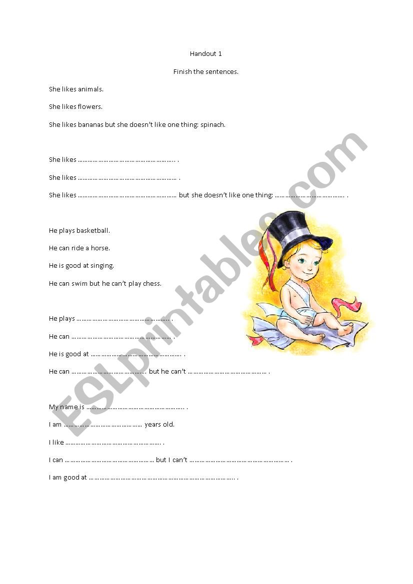 All about me worksheet