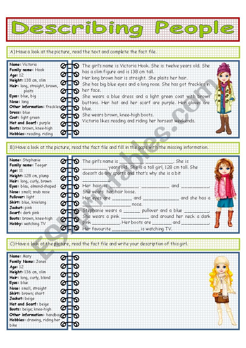 Describing People worksheet