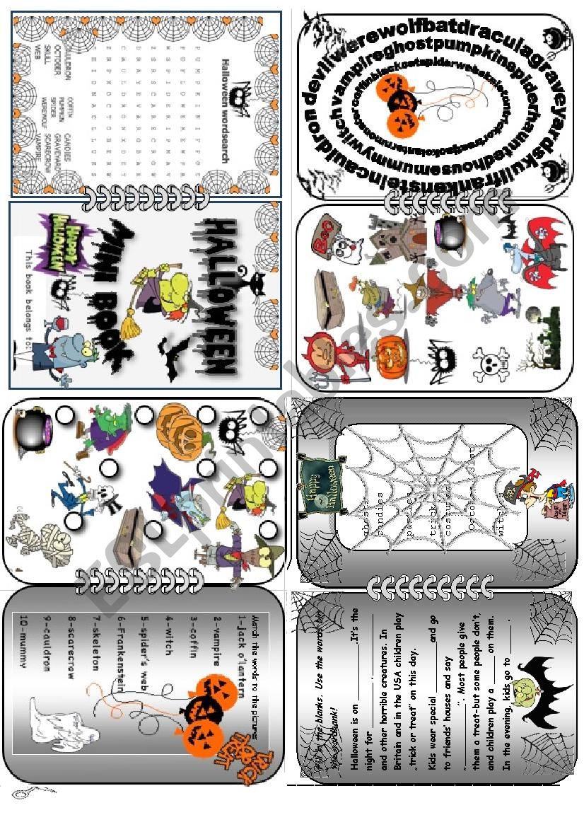 My Halloween minibook! worksheet