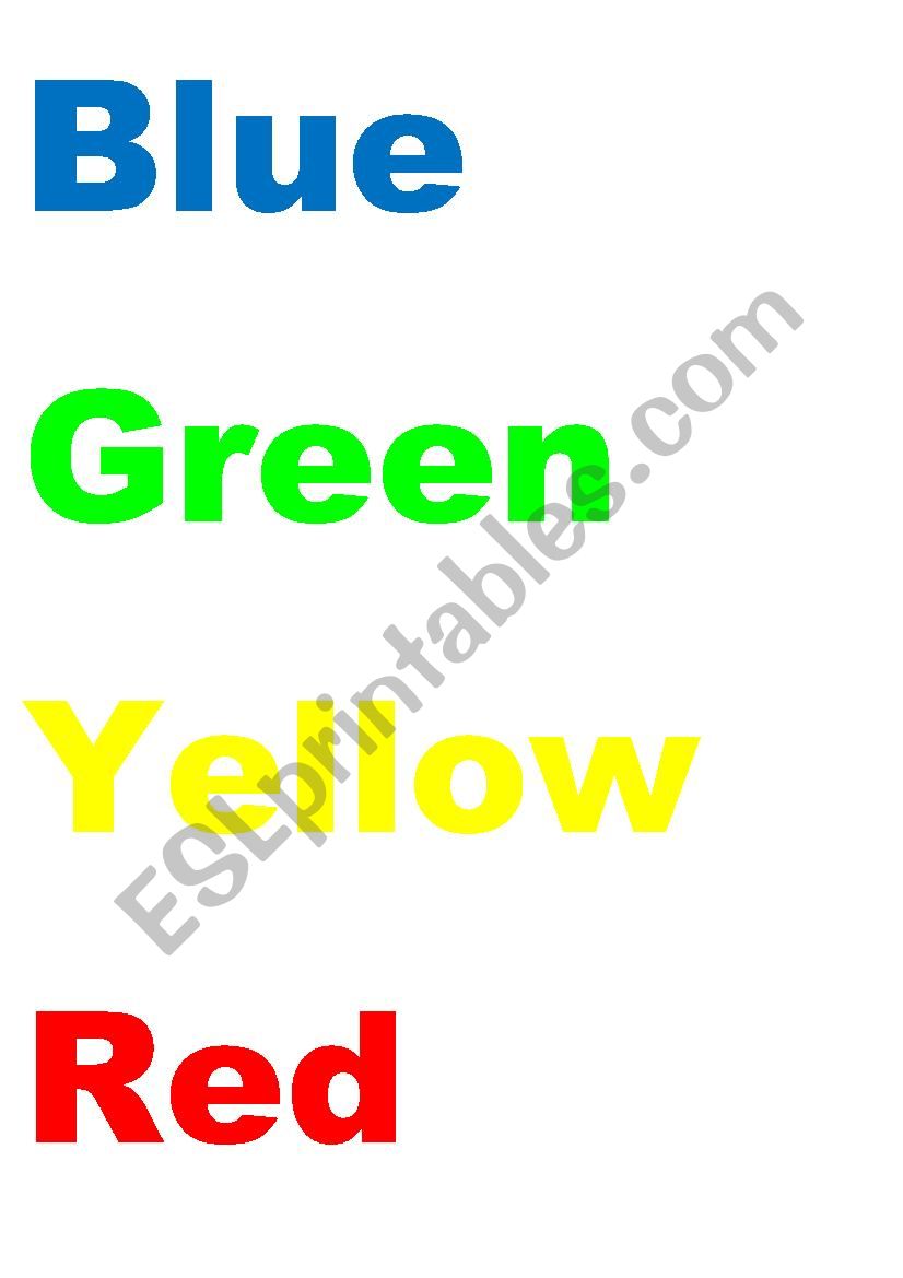 Colours worksheet