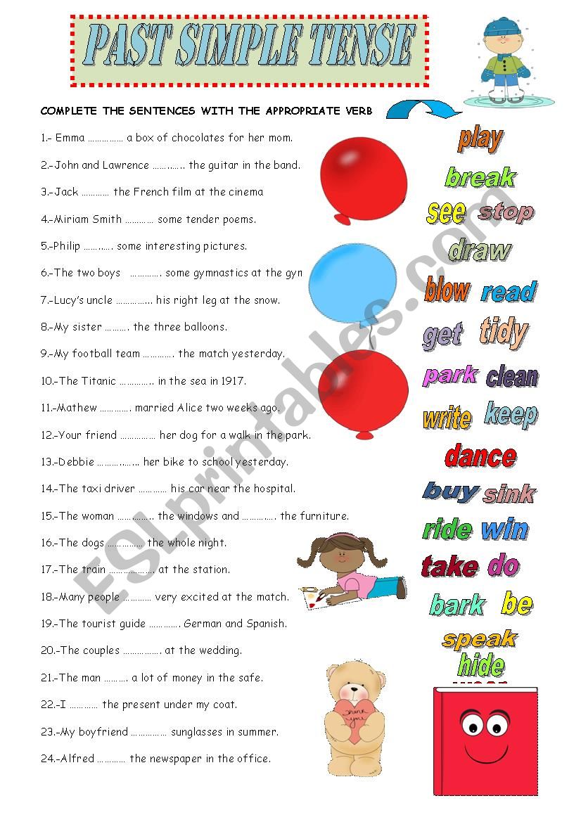 PAST SIMPLE TENSE worksheet