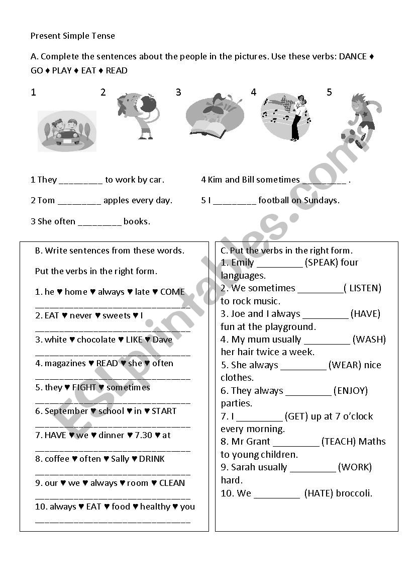 past tense worksheet worksheet