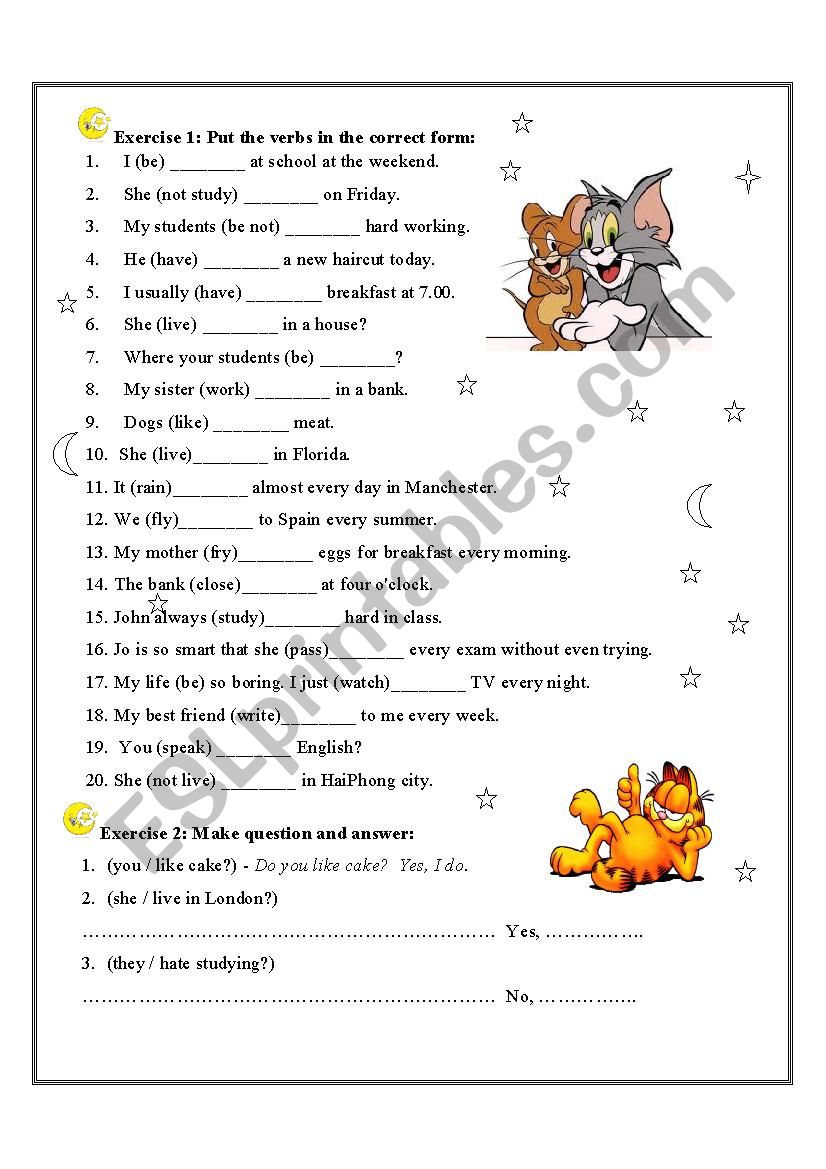 Simple Present Tense Practise 