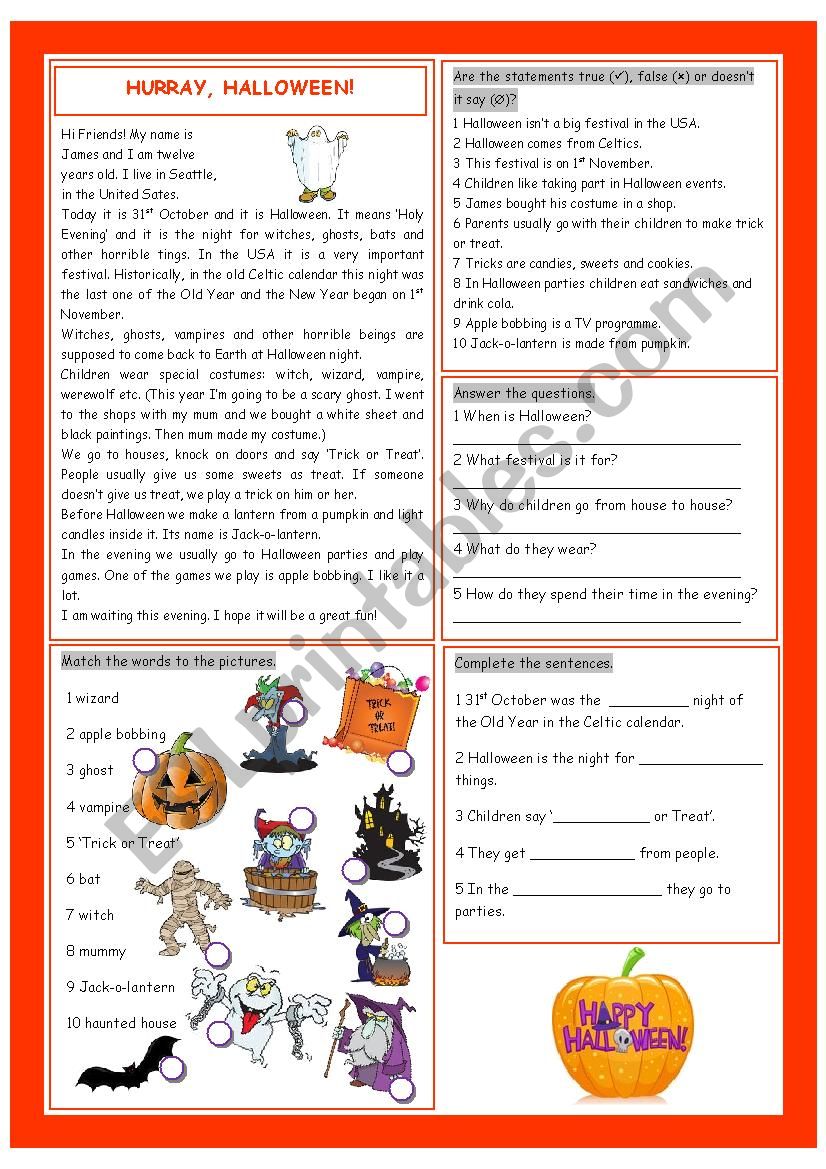 Hurray, Halloween!:) worksheet