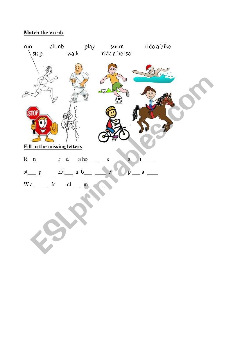 Sports and Activities worksheet