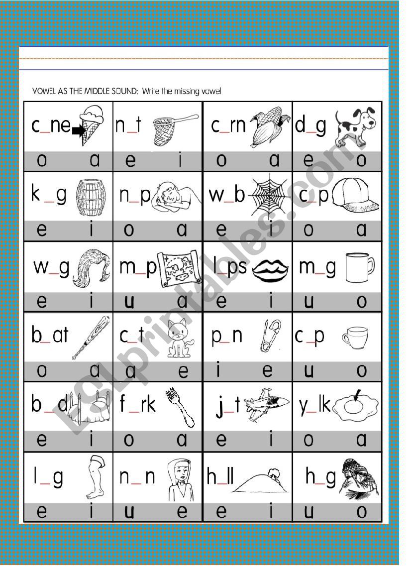 Short Vowel Sound worksheet