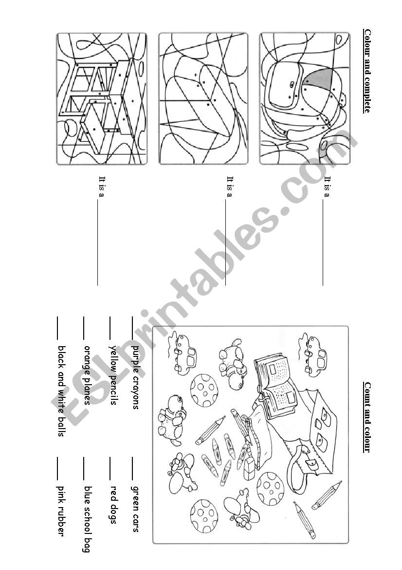 School objects worksheet