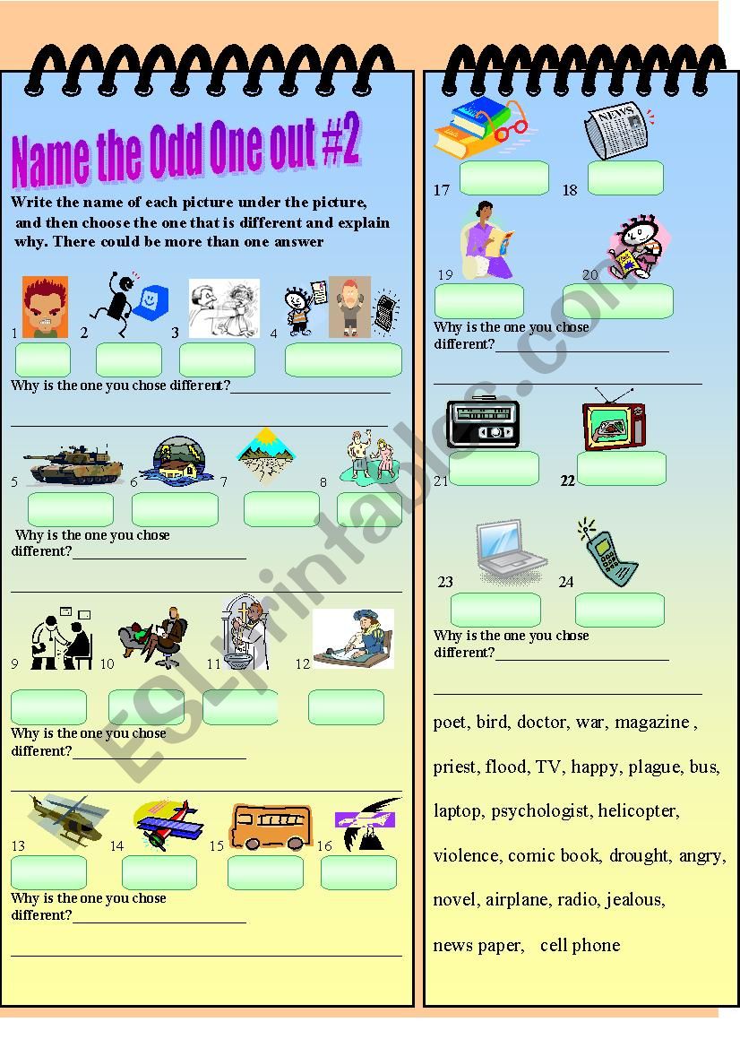 Name The Odd One Out-2 worksheet