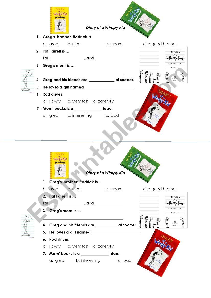 Diary of a Wimpy Kid Movie Clip Worksheet 