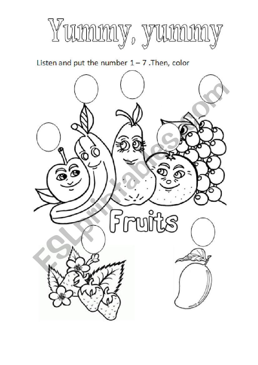 fruits worksheet