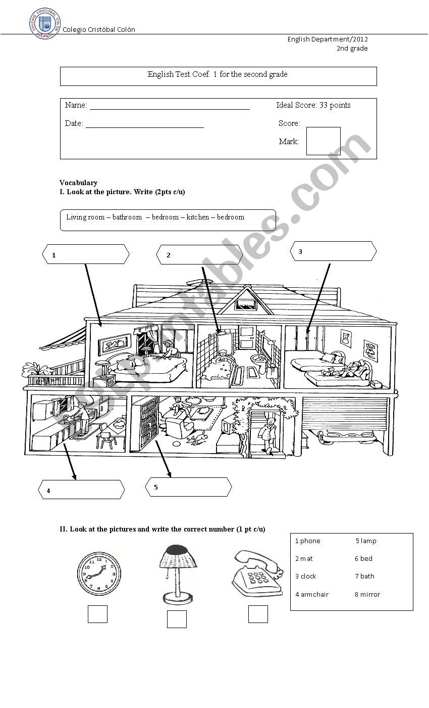 parts of the house/this, that, these and those test