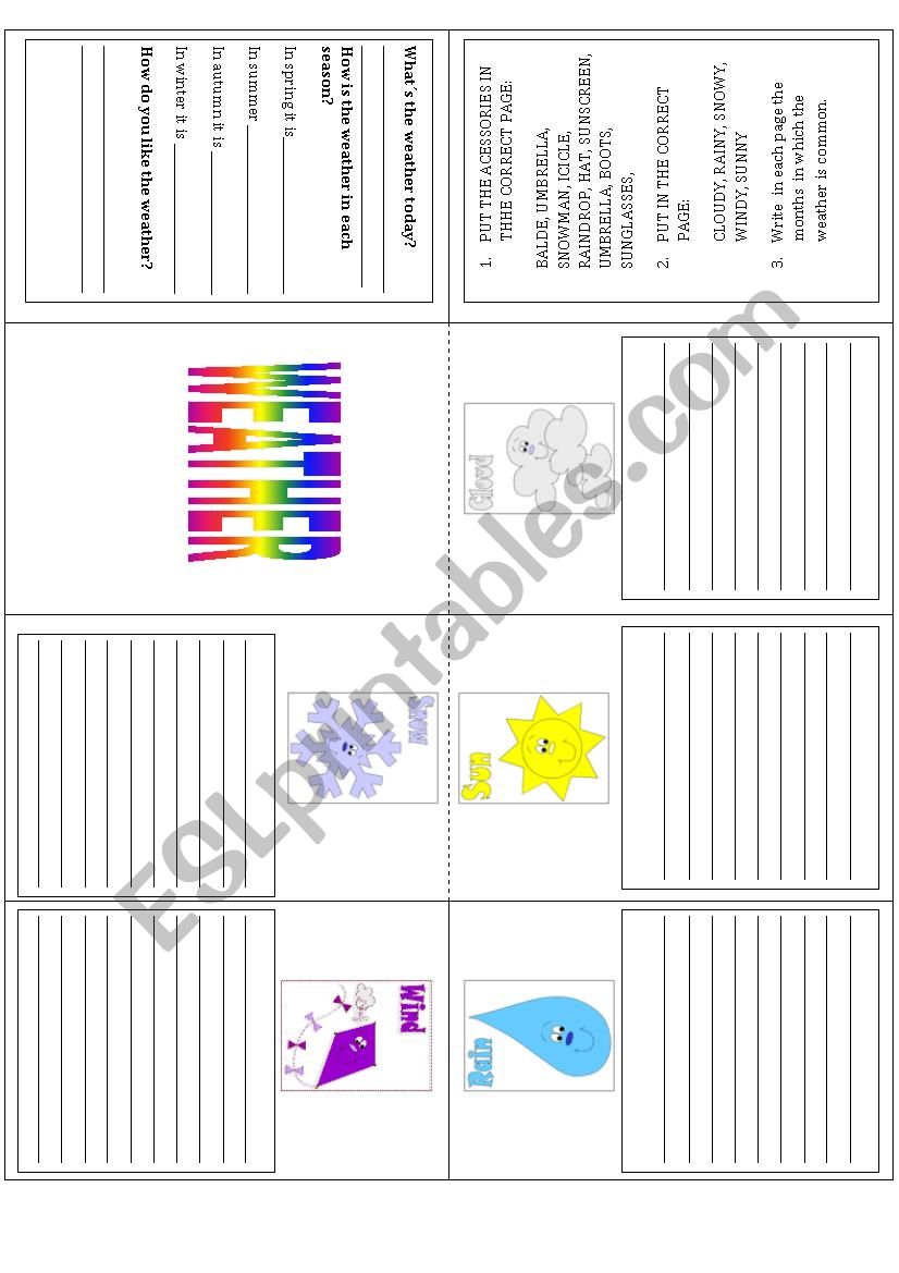 My weather mini book worksheet