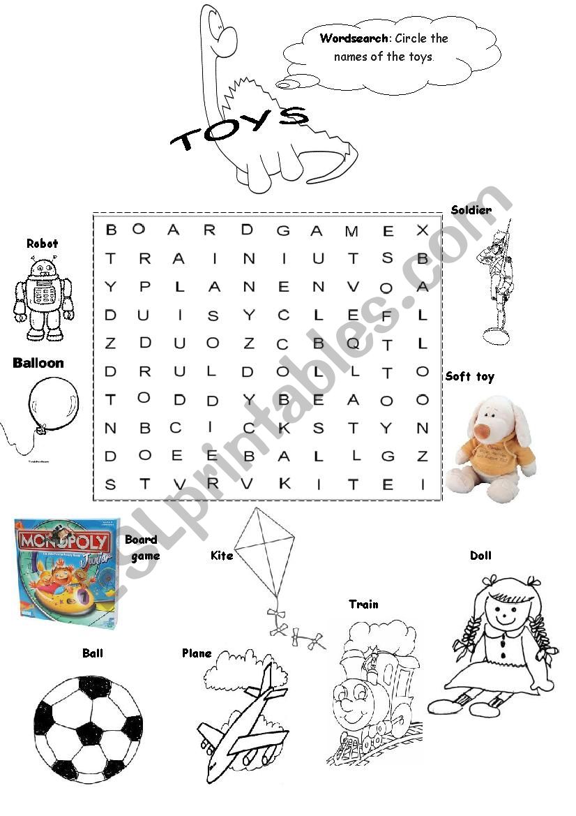 TOYS WORDSEARCH worksheet