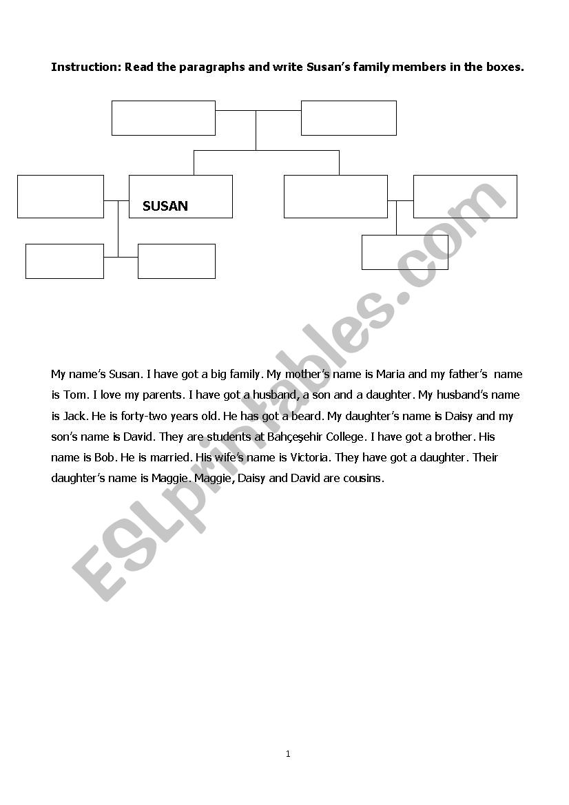 FAMILY worksheet