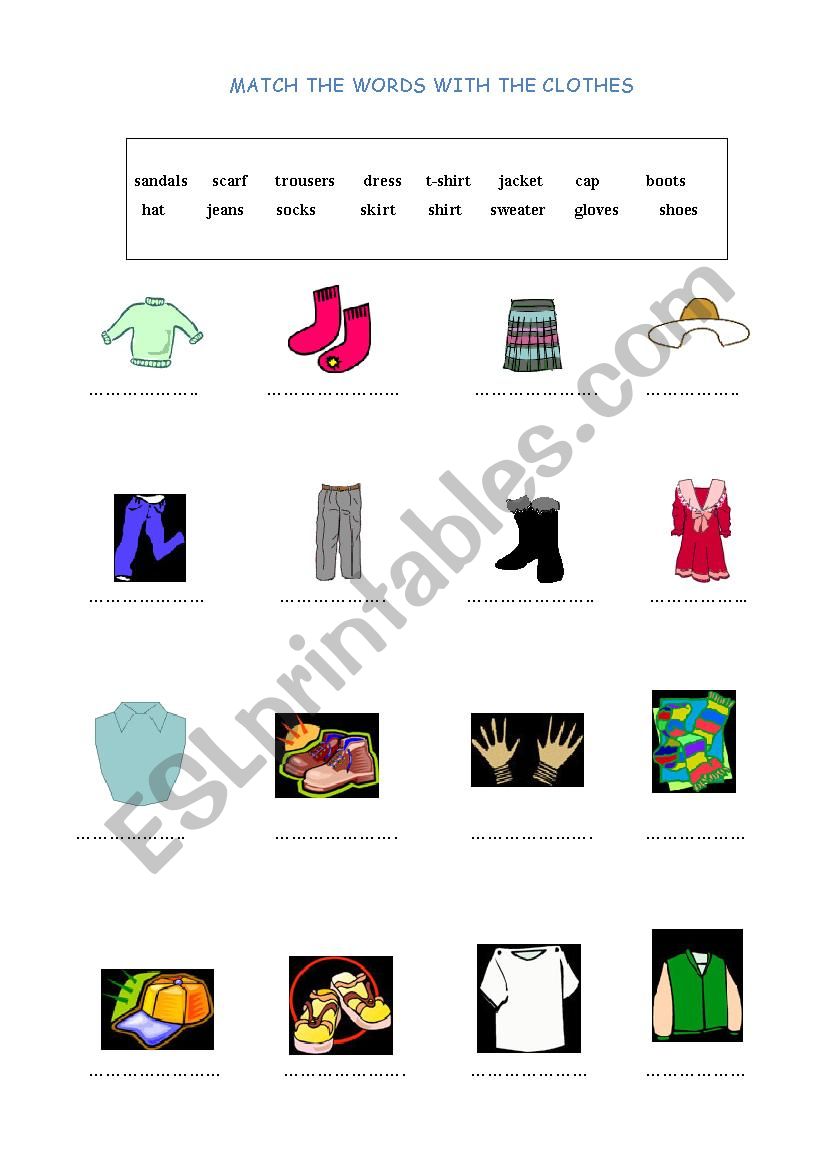 CLOTHES worksheet