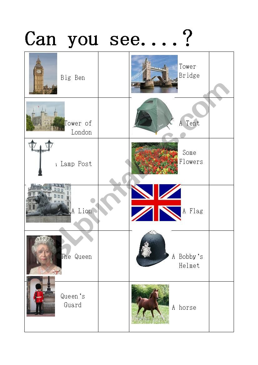 London Quest worksheet