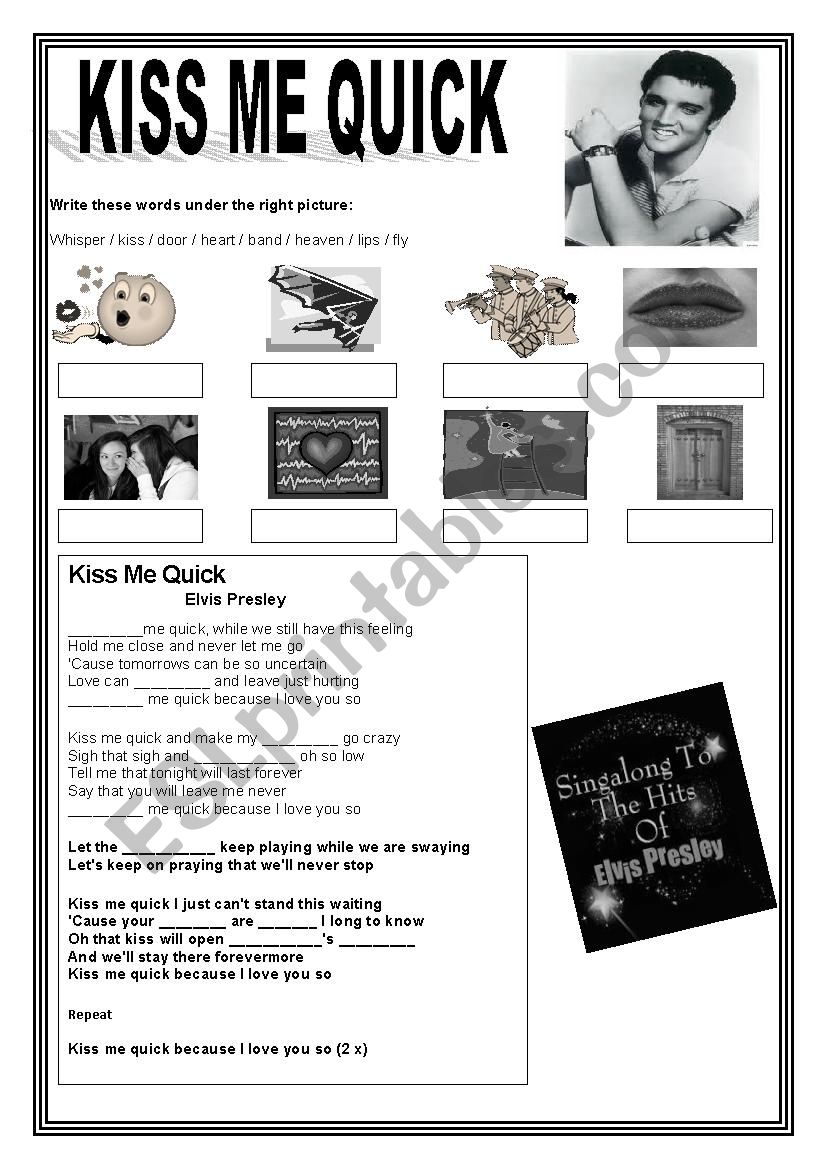 KISS ME QUICK worksheet