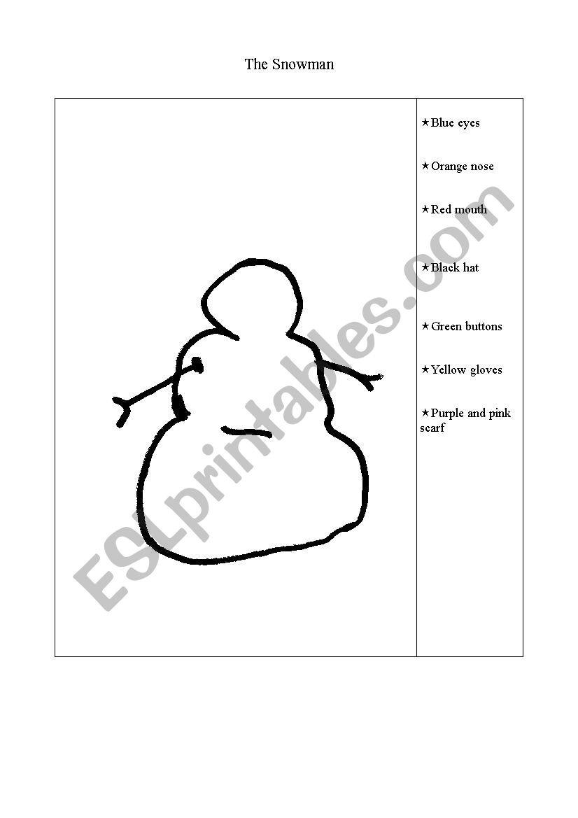 The Snowman worksheet