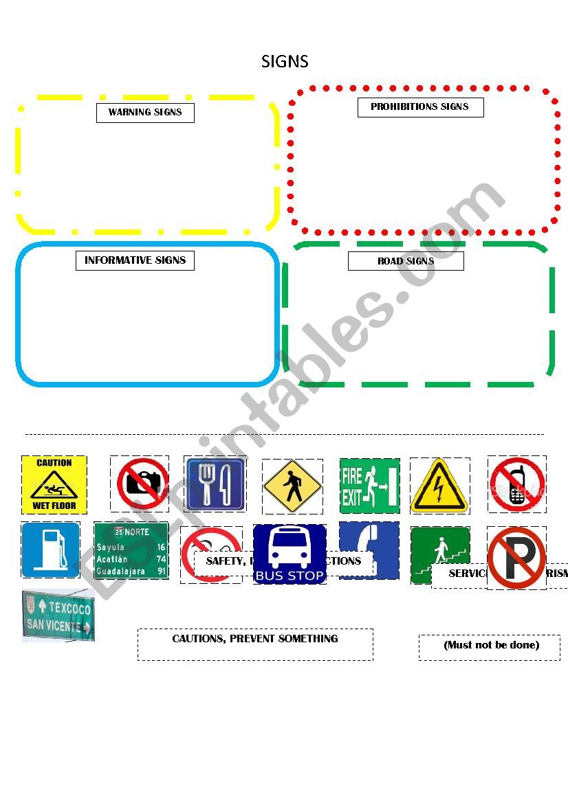 signs worksheet