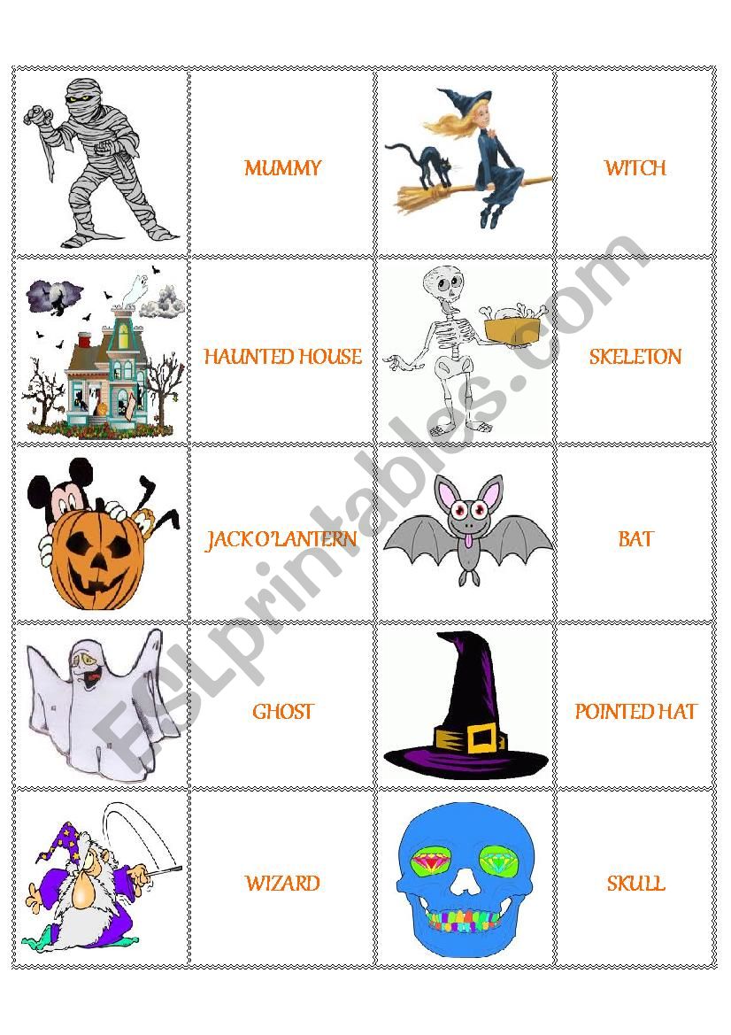 HALLOWEEN MEMORY GAME worksheet