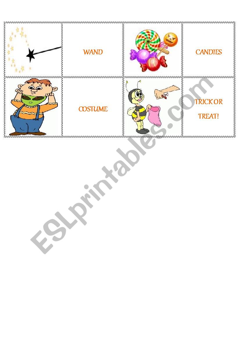 Halloween Memory Game with Simple Present and What Time part 1 - ESL  worksheet by juliag