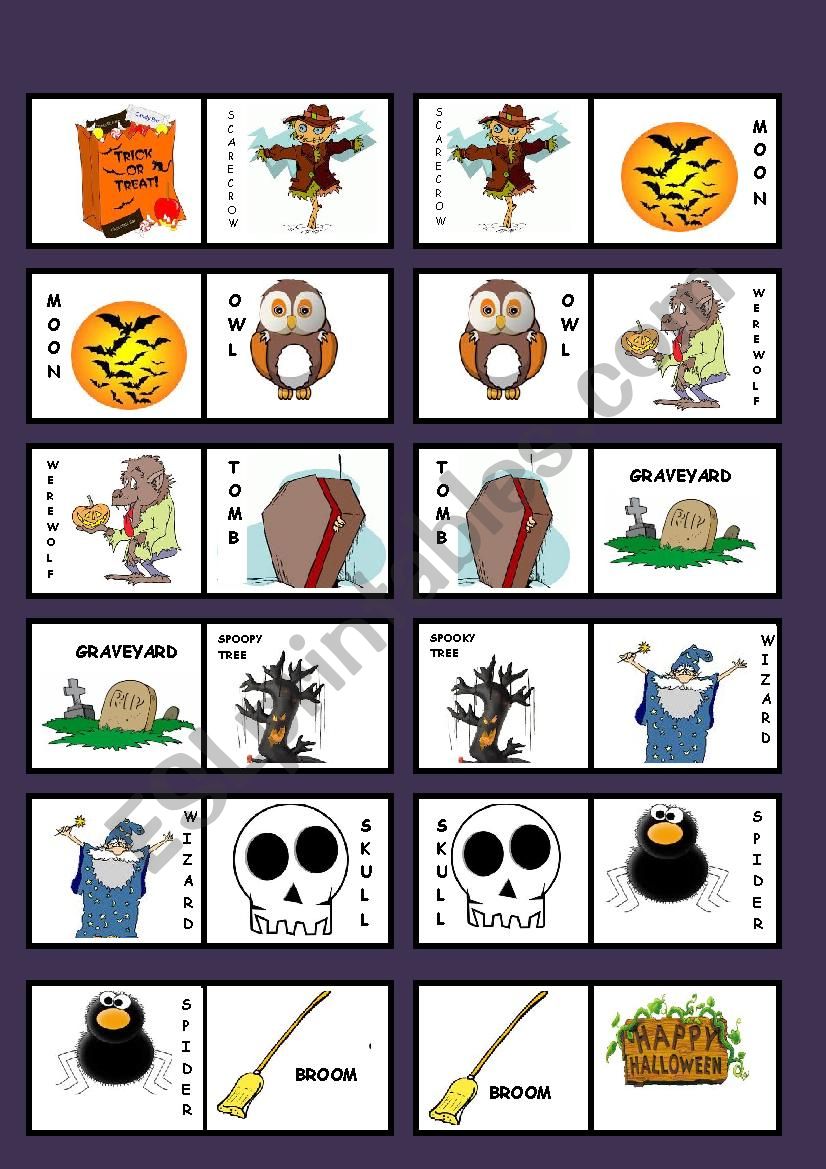 HALLOWEEN DOMINO PART 1 worksheet