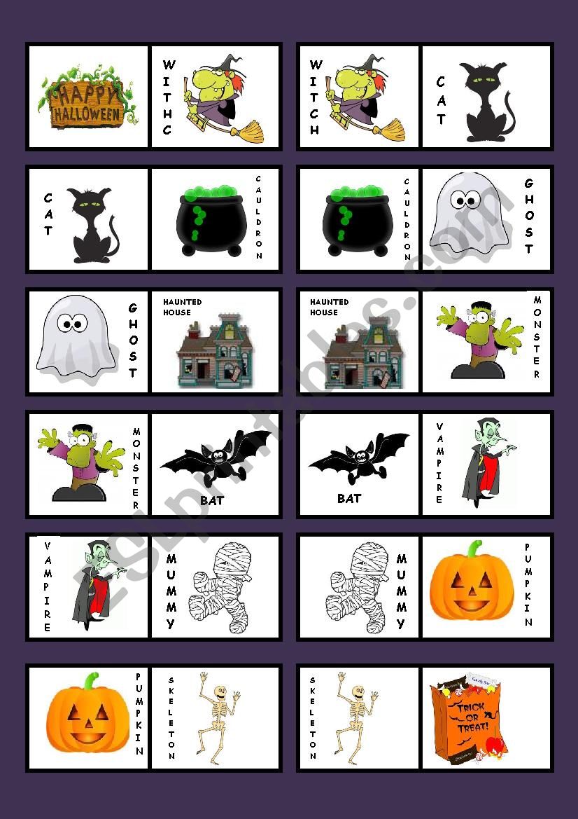 HALLOWEEN DOMINO PART 2 worksheet