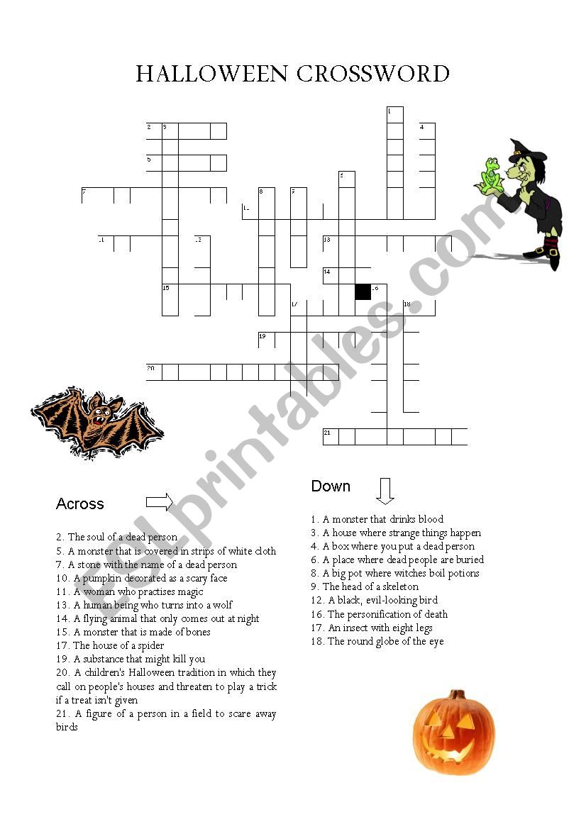 Halloween Crossword worksheet