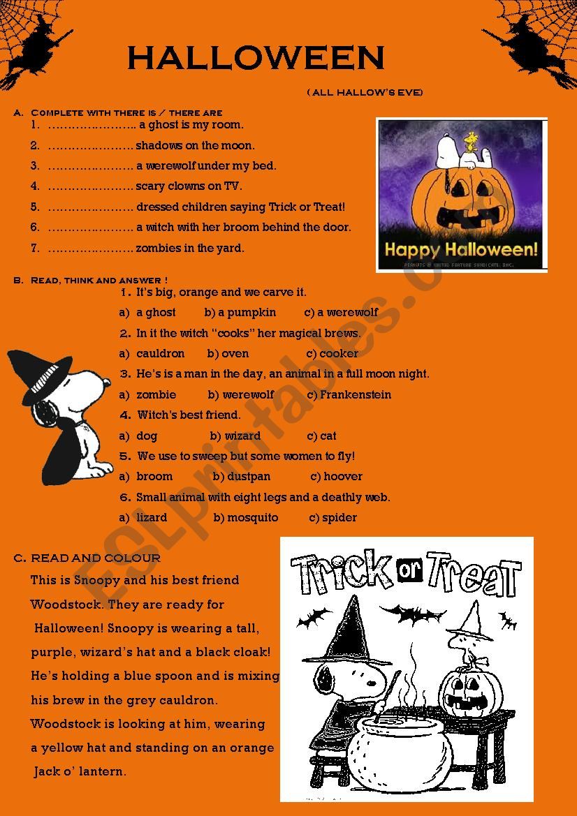 halloween fun worksheet