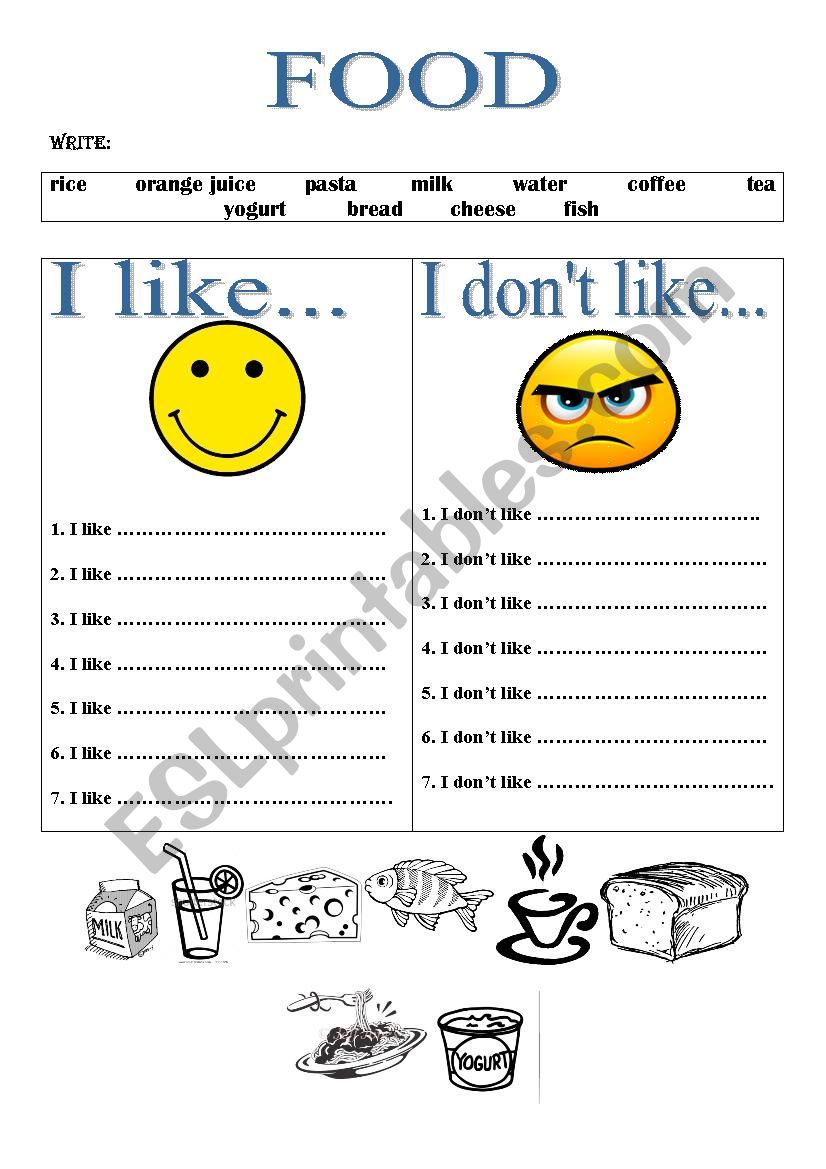 Food worksheet