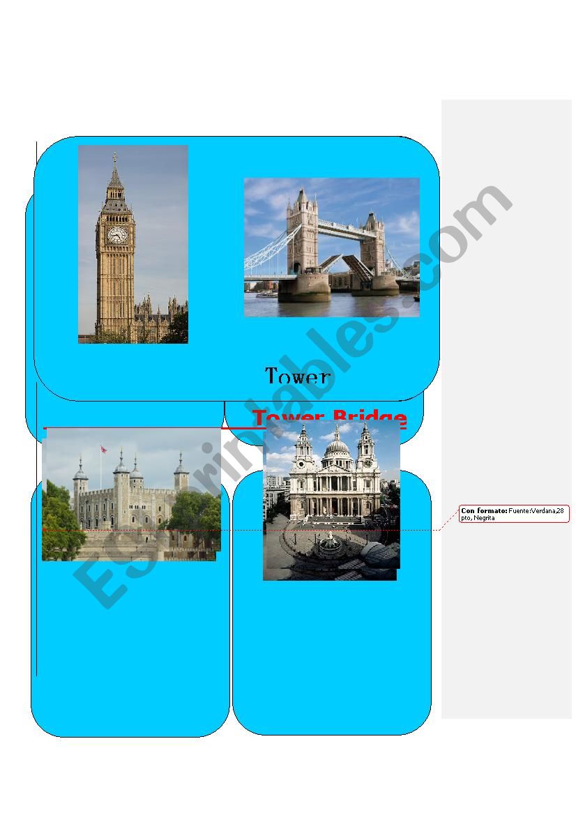 London Flashcard worksheet