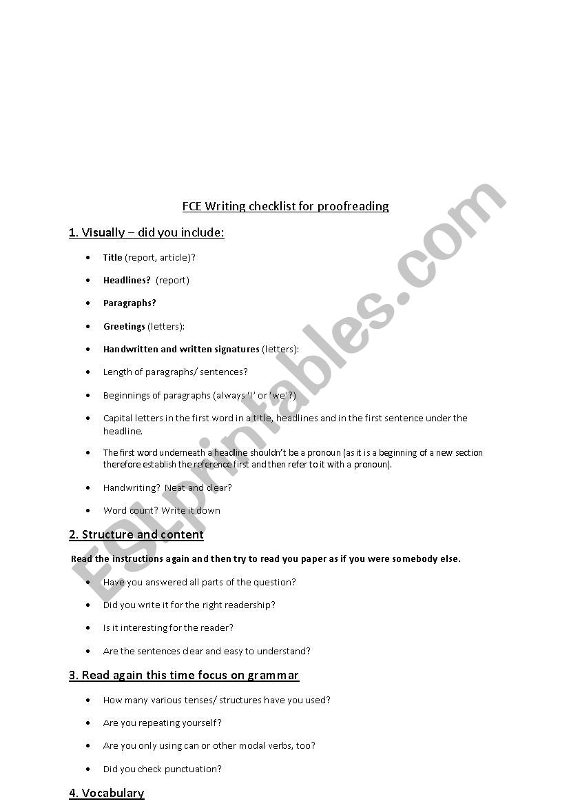 proofreading worksheet