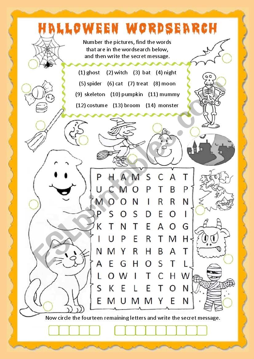 Halloween Wordsearch worksheet