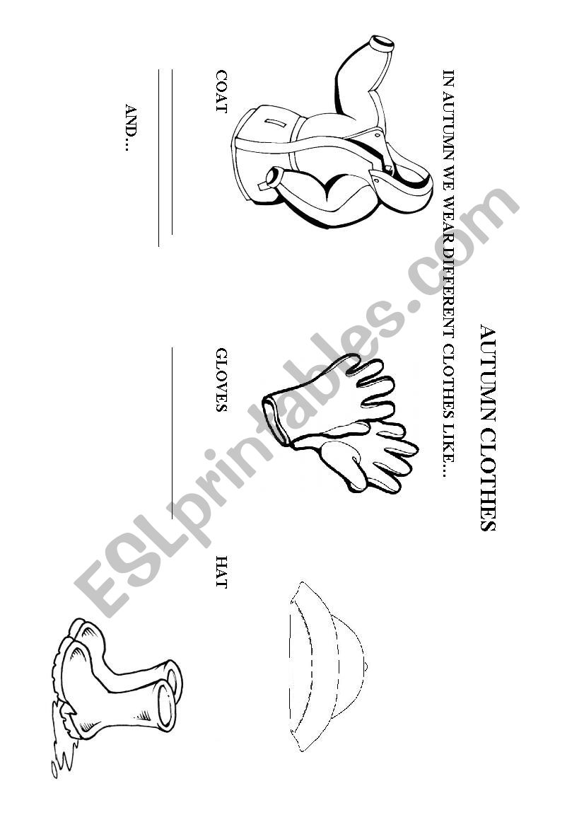 Autumn clothes worksheet