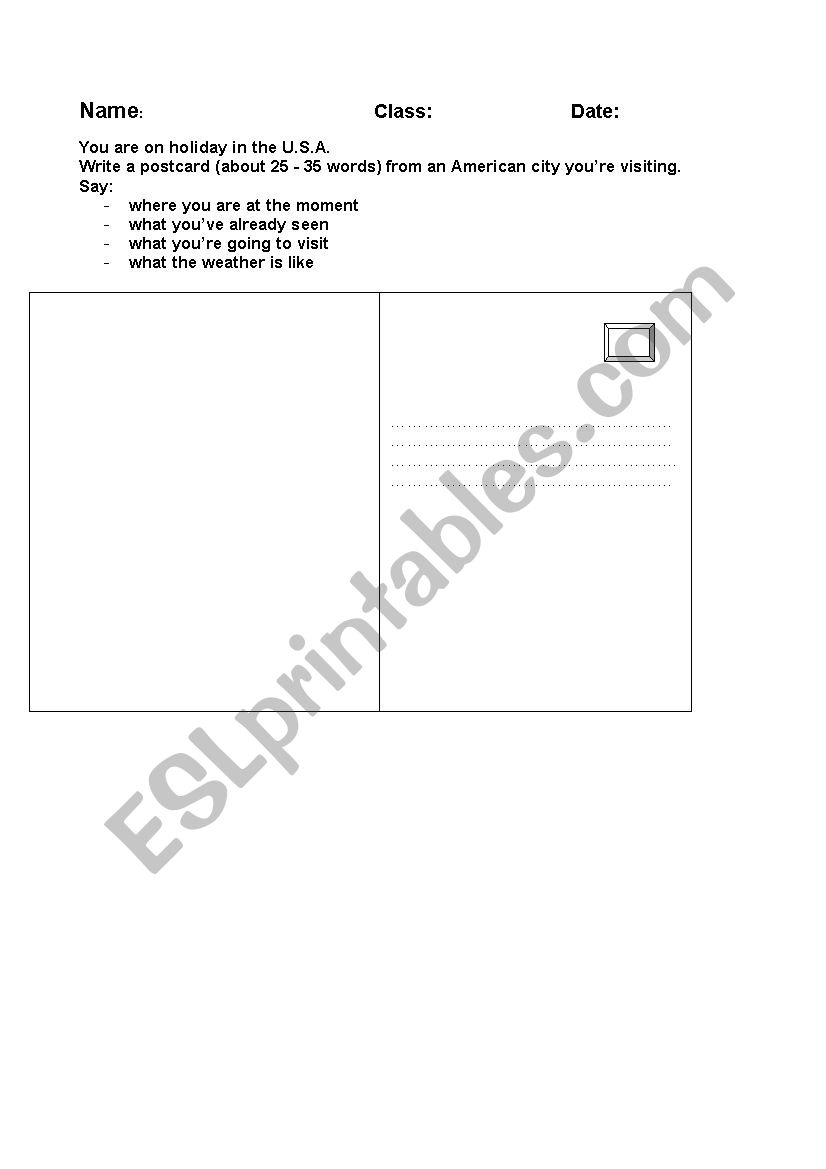 USA worksheet