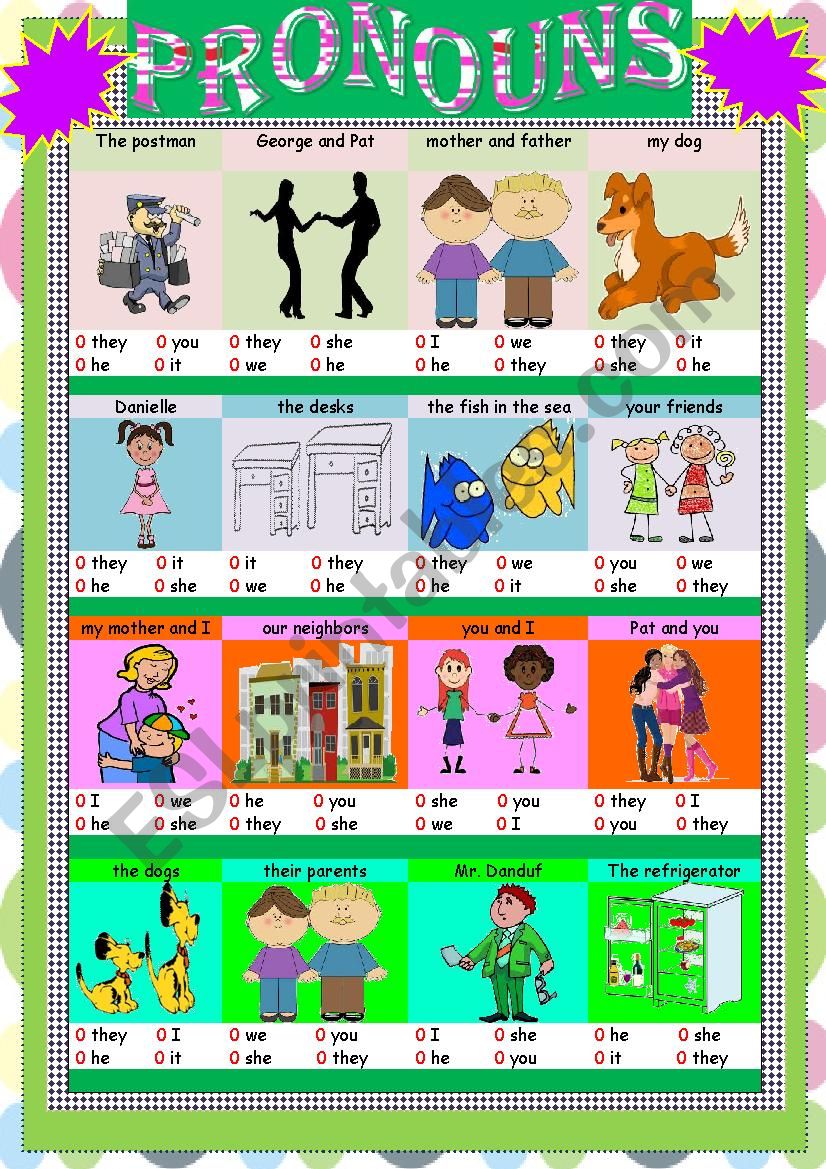 Pronouns worksheet