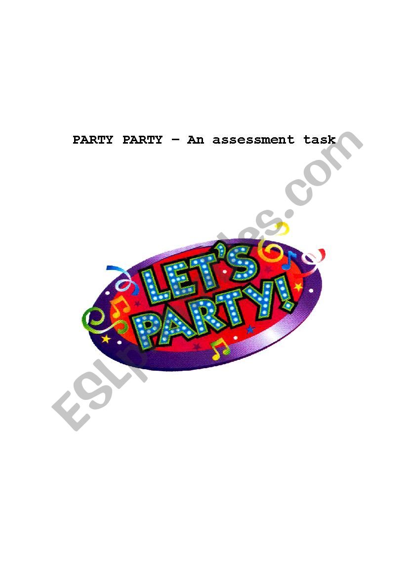 Assessment task - shopping for a party (roleplay)