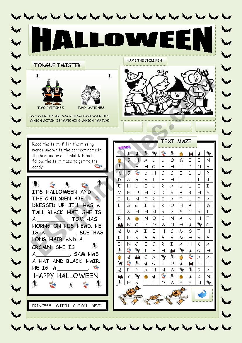 Halloween worksheet