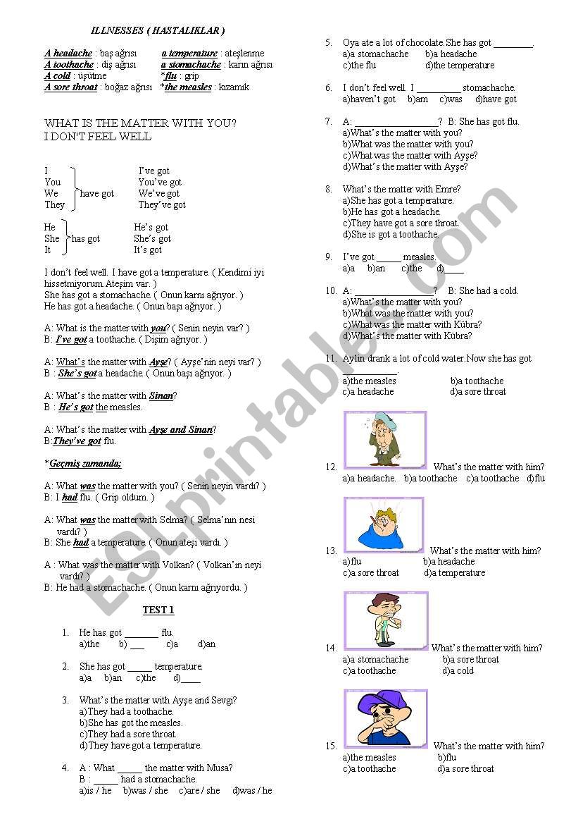 illnesses teaching with a quiz