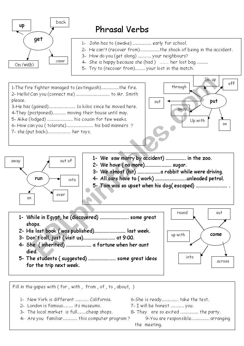 phrasal verbs worksheet