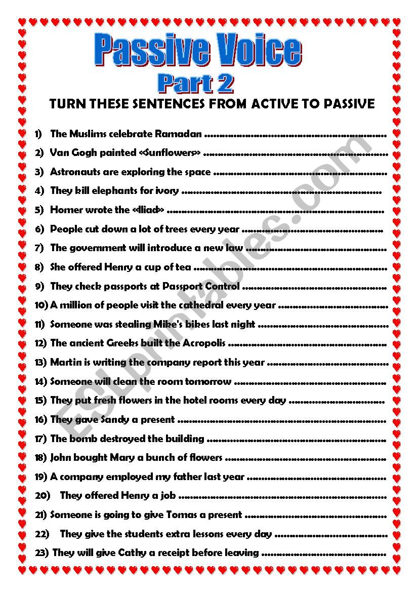 Passive Voice (Part 2) with Key