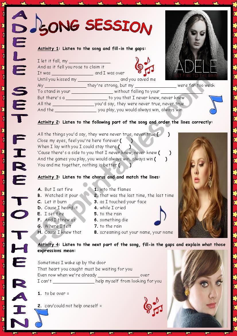 Adele . Set Fire to the Rain  Great song lyrics, Adele lyrics