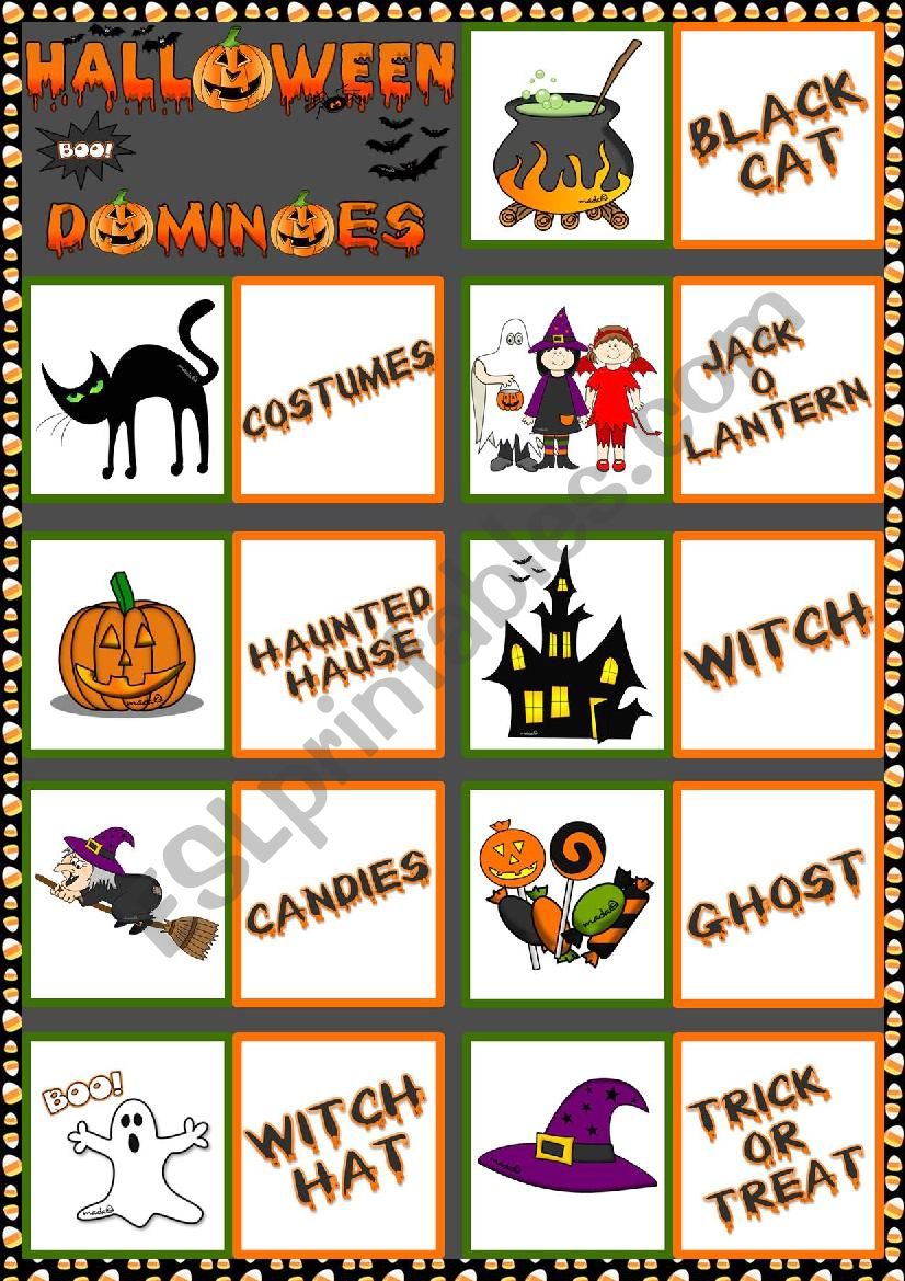 Halloween - dominoes (1) worksheet