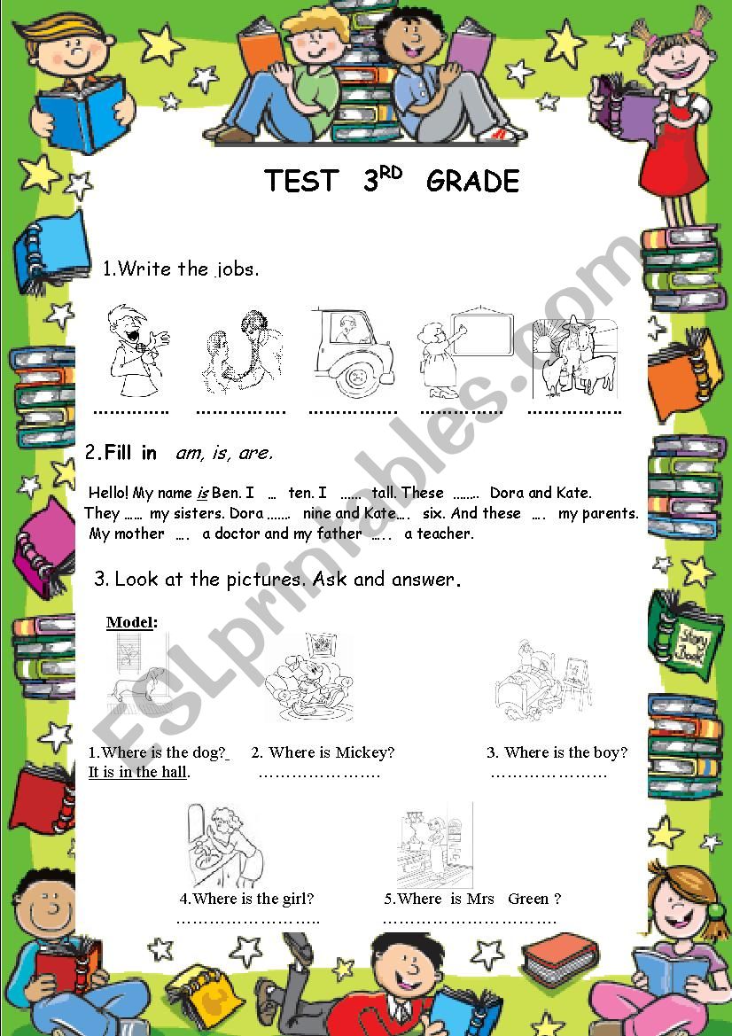 TEST  3 rd GRADE worksheet